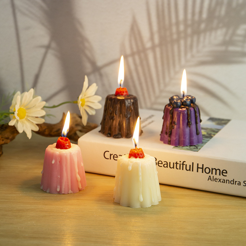 1Pc Cute Pudding Aromatherapy  - Home Fragrance Blueberry Scented Candle ulasan dan harga